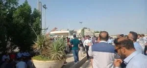 تجمع اعتراضی کارگران شرکت پایانهها و مخازن پتروشیمی بندر معشور (ماهشهر) در اعتراض به تبعیض در دستمزد و مزایا